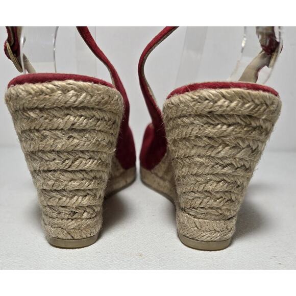 LK Bennett Women's Red Coral Espadrille Bethany Wedges Slingback EU 42 Sz 9.5 - Picture 6 of 9